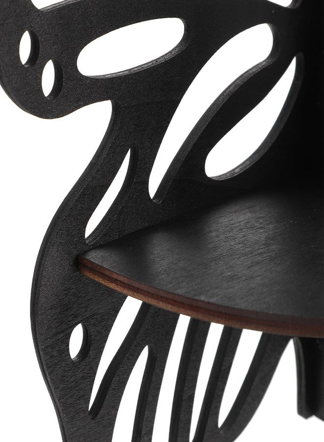 HOOTNEE Butterfly Wall Shelf Wooden Floating Corner Bookshelf for Crystal Display Figurine Storage and Home Decor - Image 5